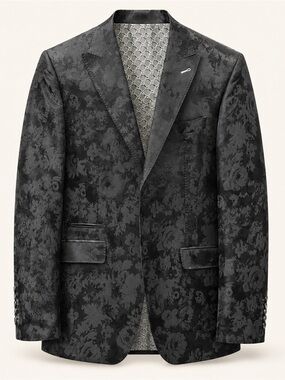 Avenue 21 Black Floral Jacquard Sport Coat 40R